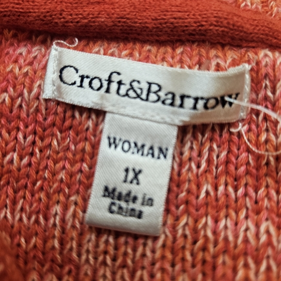 Croft & Barrow 1X Pink Knit Sweater - Picture 4 of 5